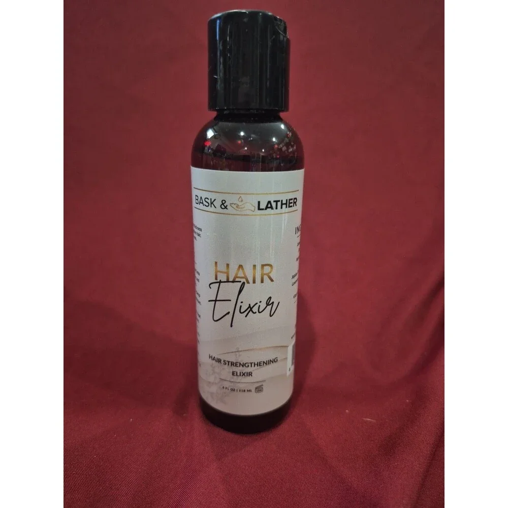 New Bask & Lather Hair Elixir Oil 4 fl oz Hair Strengthening Treatment Sealed